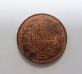 Kupariraha 10 Penniä 1914, leimakiiltoa / Copper coin 10 Penniä from 1914 - Nro 5976 